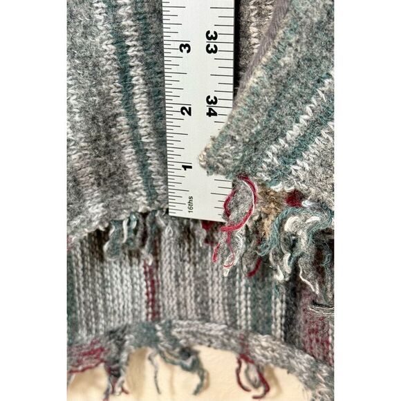 Free People Wool Women’s XS/S Cardigan Striped Blanket Poncho With Fringe & Pock - Picture 11 of 11